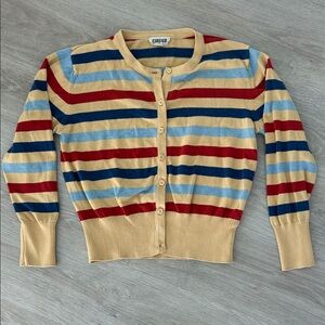 Circus by Sam Edelman Striped Cardigan - Red, Blue, Tan
